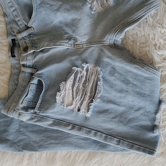 Brandy Melville Distressed Denim Pants Long Size Small - Picture 6 of 16